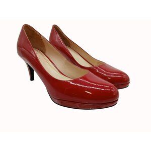 Cole Haan Red Patent Leather Heels Womens Size 8.5 Platform Pumps Shoes Nike Air